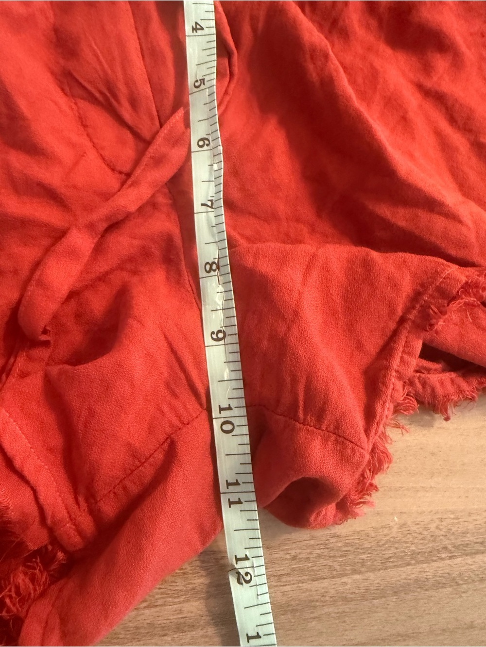 Splendid Coral Red High-Waist Tie-Front Shorts - Picture 4 of 6
